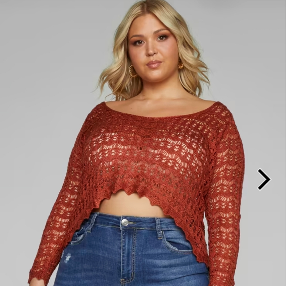 Plus size crochet cover up sweater